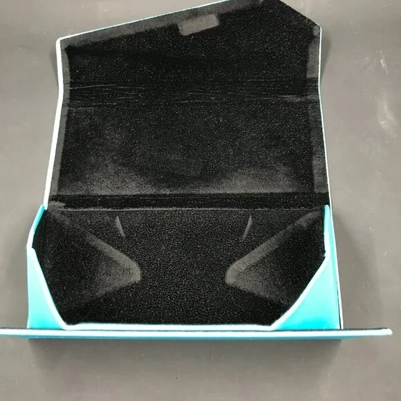 Zenni Aqua/teal/blue sunglass or eyeglass case.  Triangle design, lays flat - Picture 5 of 8